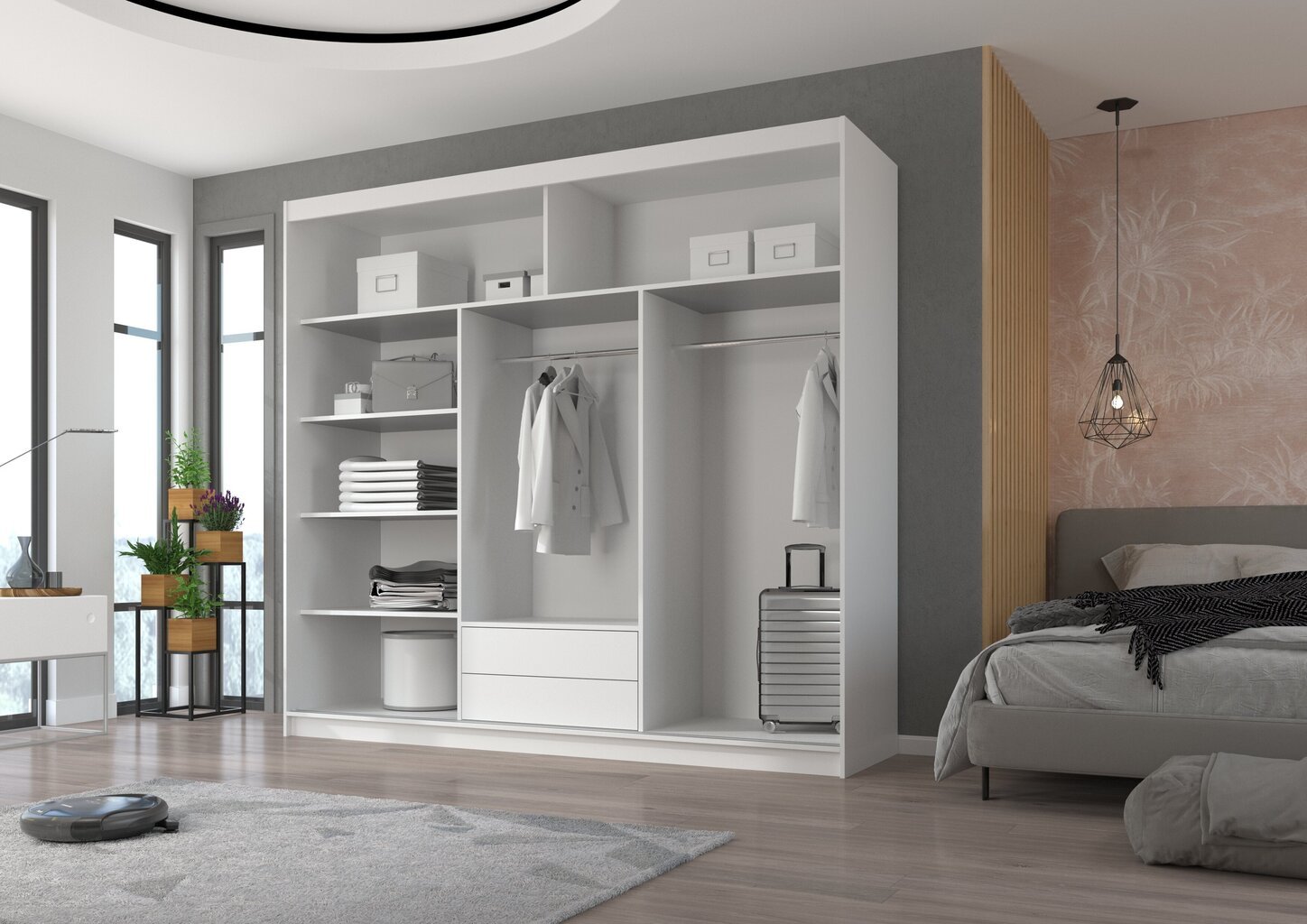 Skapis ADRK Furniture Erwin 235, melns цена и информация | Skapji | 220.lv