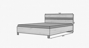 Кровать ADRK Furniture Malen, 160x200 см, коричневая цена и информация | Кровати | 220.lv