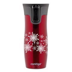 Termokrūze, Contigo Byron 470 ml, Sarkanais - Snow Stars cena un informācija | Termosi, termokrūzes | 220.lv