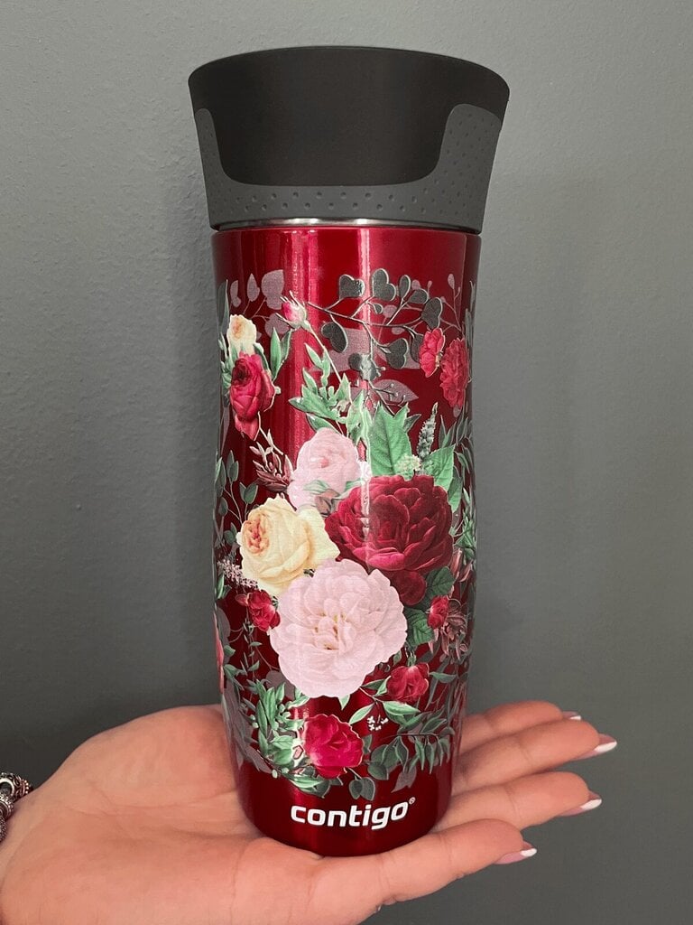 Termokrūze, Contigo Byron 470 ml, Sarkanais - Flowers цена и информация | Termosi, termokrūzes | 220.lv