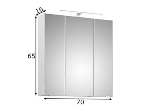 Зеркальный шкаф с LED-светильником 30-I белый глянцевый цена и информация | Шкафчики для ванной | 220.lv