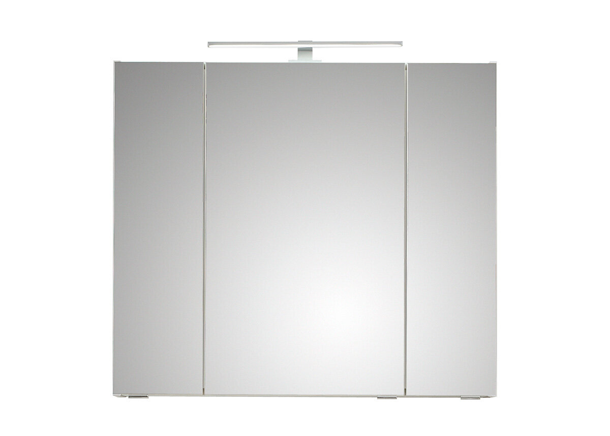 Spoguļstikla skapis ar LED apgaismojumu 30-II balta glancēta цена и информация | Vannas istabas skapīši | 220.lv