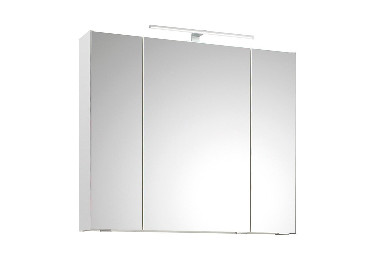 Spoguļstikla skapis ar LED apgaismojumu 30-II balta glancēta cena un informācija | Vannas istabas skapīši | 220.lv
