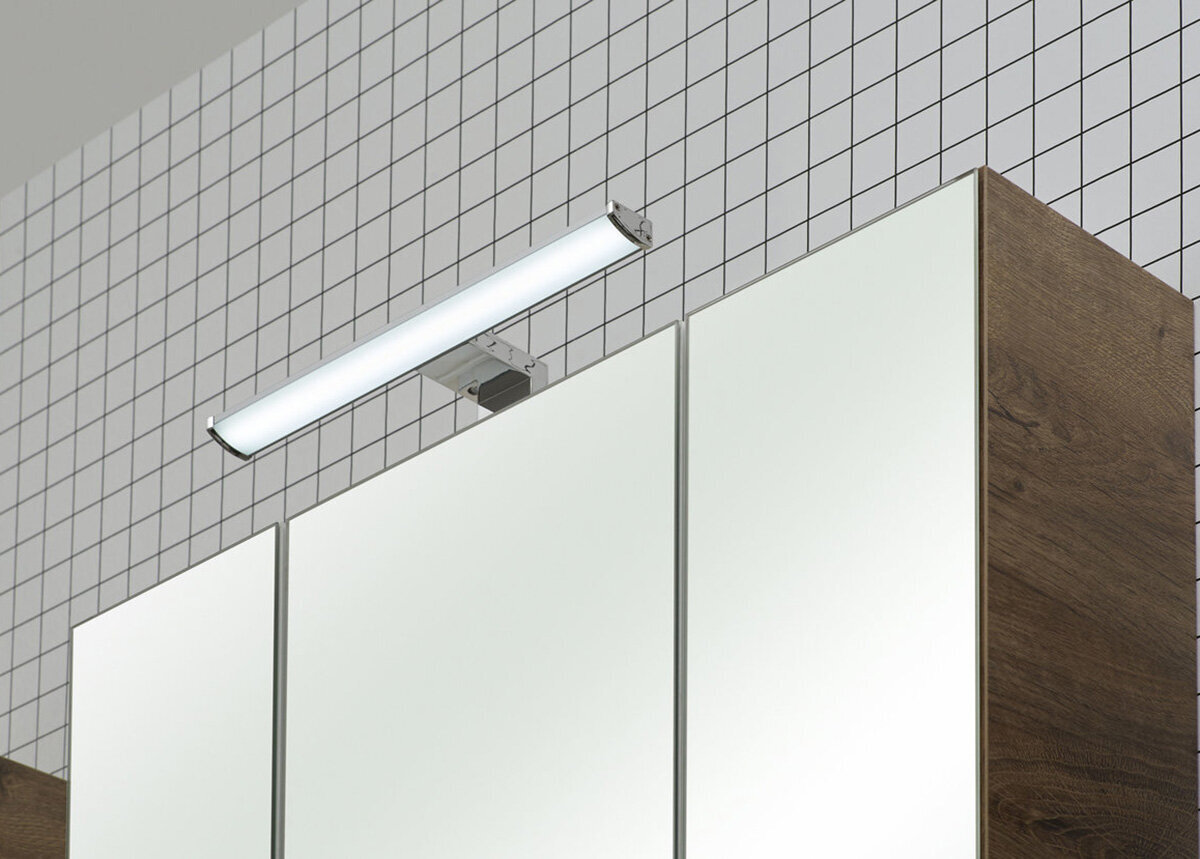 Spoguļstikla skapis ar LED apgaismojumu 66-II ozols цена и информация | Vannas istabas skapīši | 220.lv