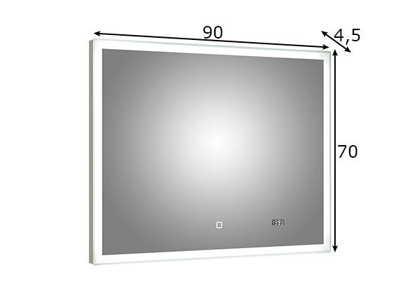 Spogulis ar LED apgaismojumu un pulksteni 22 cena un informācija | Vannas istabas spoguļi | 220.lv