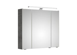 Spoguļstikla skapis ar LED apgaismojumu 66-II tumši pelēks цена и информация | Шкафчики для ванной | 220.lv