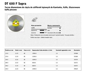 Диск отрезной Klingspor DT600F цена и информация | Механические инструменты | 220.lv