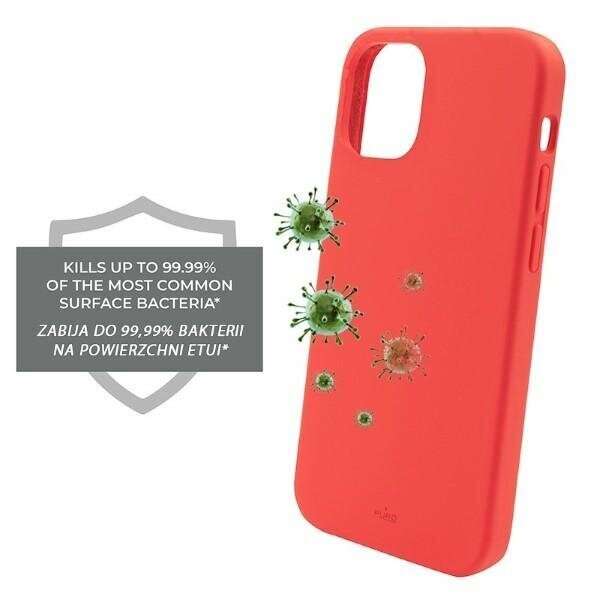 Puro ICON AntiMicrobial iPhone 12 mini 5,4" czerwony|red IPC1254ICONRED cena un informācija | Telefonu vāciņi, maciņi | 220.lv