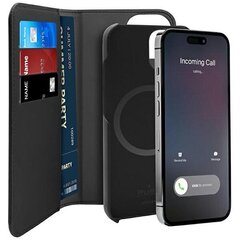Puro Wallet Detachable iPhone 14 | 13 6,1" 2w1 MagSafe czarne|black PUIPC1461BKMAG1BLK cena un informācija | Telefonu vāciņi, maciņi | 220.lv