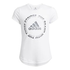 Krekls ar Īsām Piedurknēm Bērniem Adidas Aeroready Bold, Balts cena un informācija | Krekli, bodiji, blūzes meitenēm | 220.lv