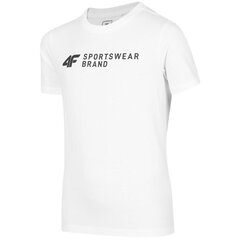 T-krekls zēniem ar īsām piedurknēm 4F Jr HJZ22 JTSM003 10S, balts cena un informācija | Zēnu krekli | 220.lv