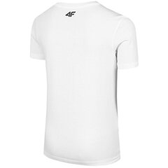 Футболка с короткими рукавами для мальчиков 4F Jr HJZ22 JTSM003 10S, белый цена и информация | Рубашки для мальчиков | 220.lv