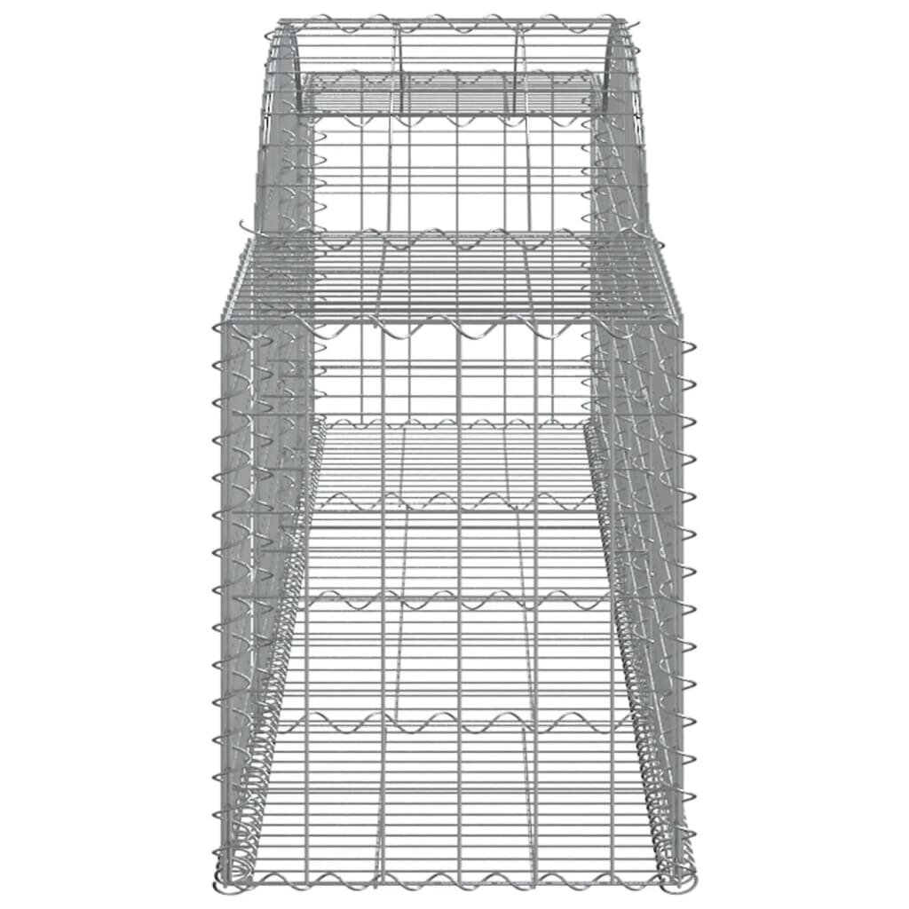 vidaXL arkveida gabiona grozi, 9 gb., 300x50x60/80 cm, cinkota dzelzs cena un informācija | Žogi un piederumi | 220.lv