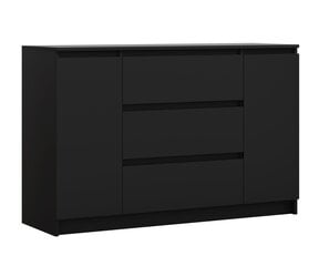 Комод 3xEliving DEMI с 3 ящиками 140 см, Цвет: Черный цена и информация | Комоды | 220.lv