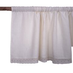 Dabīgs lina aizkars ar mežģīnēm Valance White, 140x50 cm. цена и информация | Шторы, занавески | 220.lv