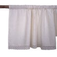 Натуральная льняная штора с кружевом Valance white, 140x50см.