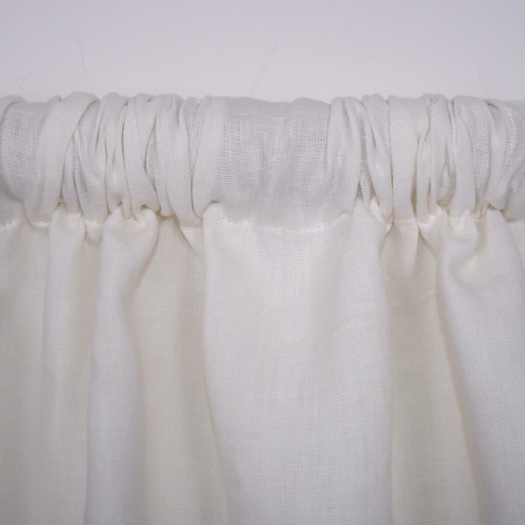 Dabīgs lina aizkars ar mežģīnēm Valance White, 140x90 cm. цена и информация | Aizkari | 220.lv