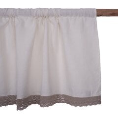 Dabīgs lina aizkars ar mežģīnēm Valance white, 140x50 cm. cena un informācija | Aizkari | 220.lv