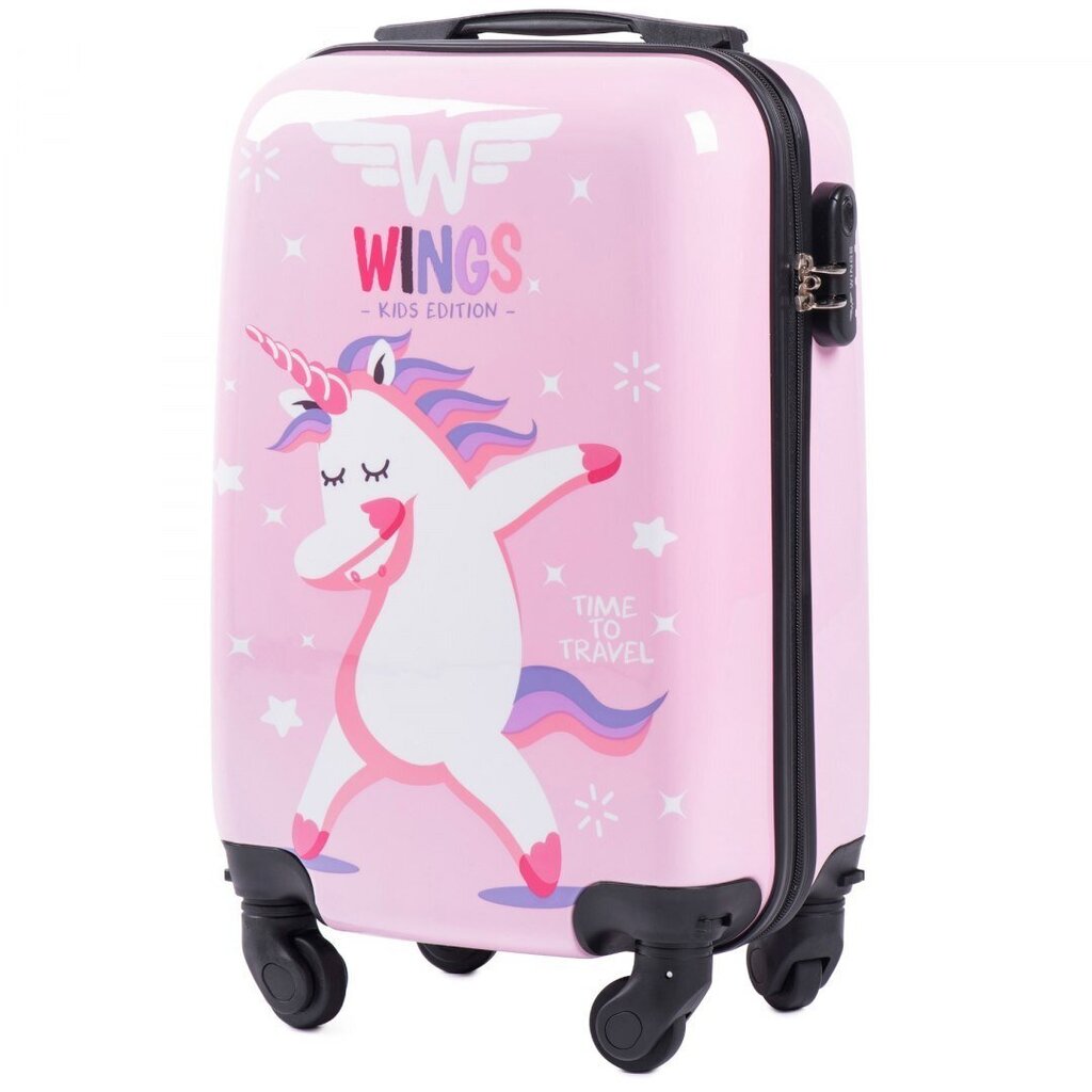 Mazs koferis Wings KD01 izmērs XS rozā (pink) cena un informācija | Koferi, ceļojumu somas | 220.lv