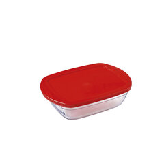 Taisnstūra Pusdienu kastīte ar Vāku Ô Cuisine Cook & Store Sarkans 400 ml 17 x 10 x 5 cm Silikona Stikls (6 gb.) cena un informācija | Trauki pārtikas uzglabāšanai | 220.lv