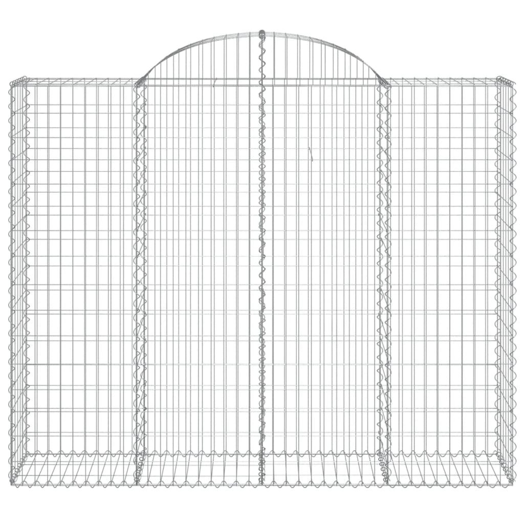 vidaXL arkveida gabiona grozi, 7 gb., 200x50x160/180cm, cinkota dzelzs cena un informācija | Žogi un piederumi | 220.lv