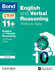 Bond 11plus: English & Verbal Reasoning: CEM 10 Minute Tests: 8-9 years cena un informācija | Grāmatas pusaudžiem un jauniešiem | 220.lv