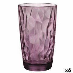 Стакан Bormioli Rocco Diamond Фиолетовый Cтекло (470 ml) (6 штук) цена и информация | Стаканы, фужеры, кувшины | 220.lv