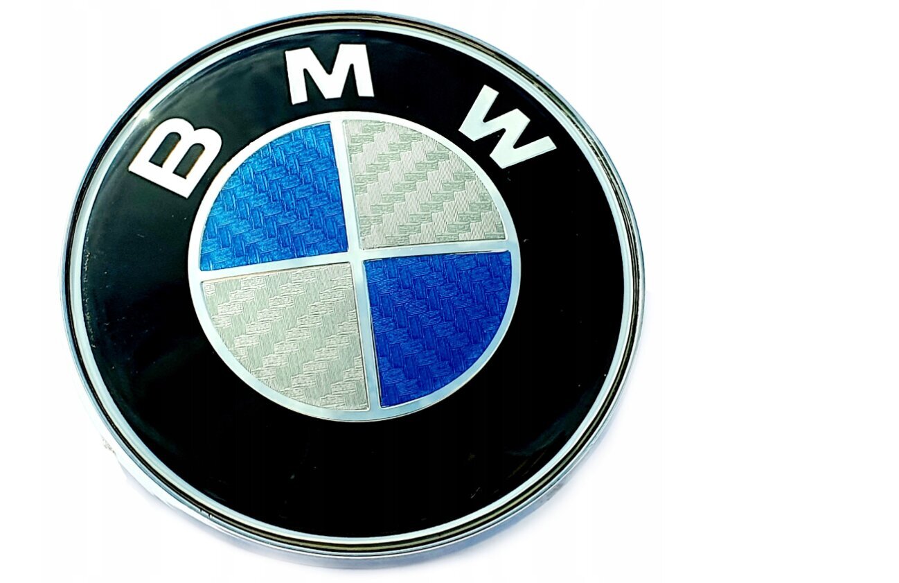BMW emblēma, 74 mm (oglekļa imitācija) cena un informācija | Auto piederumi | 220.lv