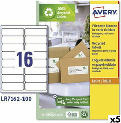Printera birkas Avery LR7162 99,1 x 33,9 mm Balts 100 Loksnes (5 gb.) cena un informācija | Kancelejas preces | 220.lv