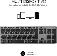 Беспроводная клавиатура Subblim SUB-KB-3ADE301 Bluetooth 3.0 Серый цена и информация | Клавиатуры | 220.lv