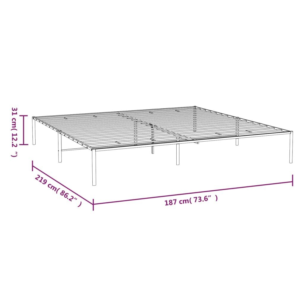 Gultas rāmis vidaXL, 183x213 cm, melns cena un informācija | Gultas | 220.lv