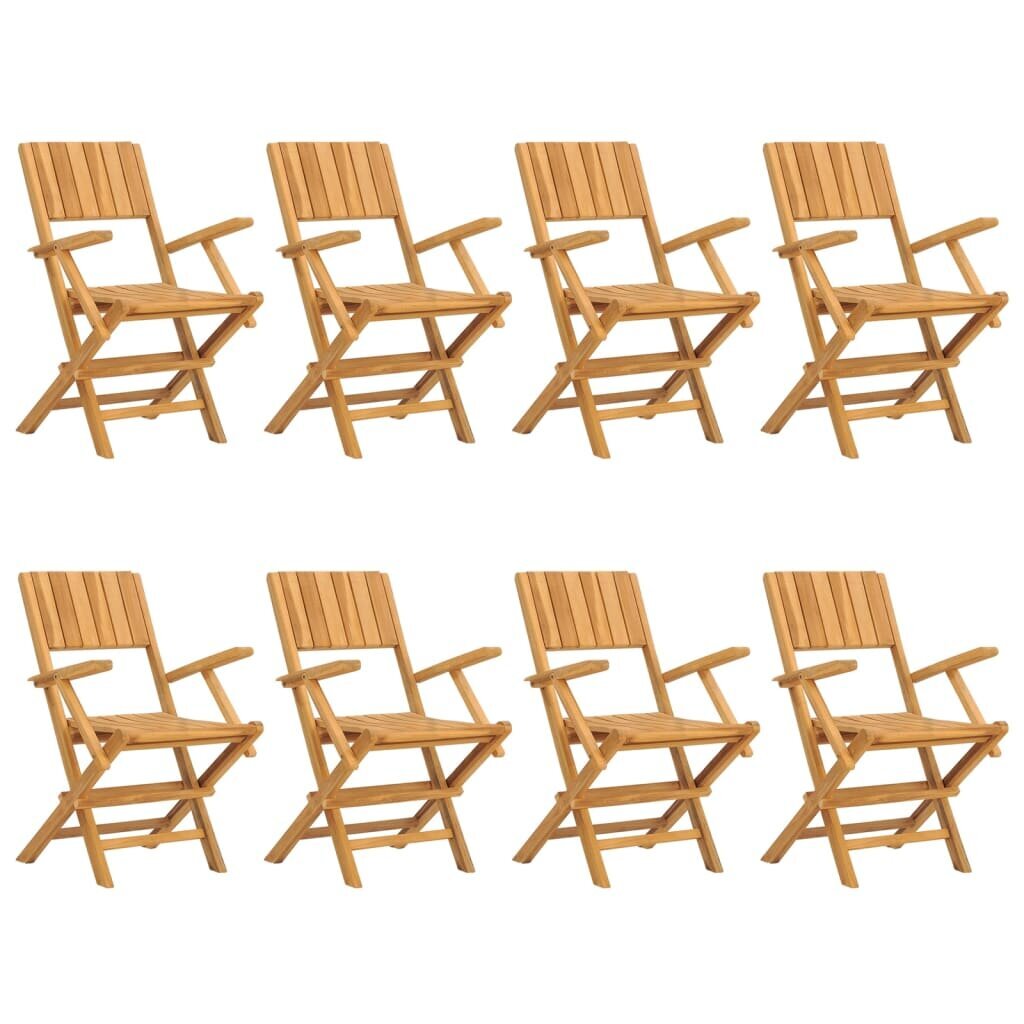 Saliekami dārza krēsli vidaXL, 8 gab., 55x61x90 cm cena un informācija | Dārza krēsli | 220.lv