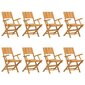 Saliekami dārza krēsli vidaXL, 8 gab., 55x61x90 cm cena un informācija | Dārza krēsli | 220.lv