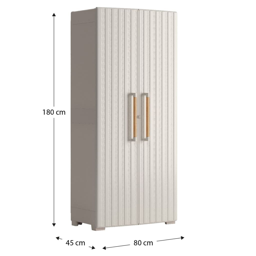 Keter skapis Groove, 80x45x180 cm, bēšs/smilšu cena un informācija | Skapīši viesistabai | 220.lv