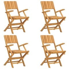 Saliekami dārza krēsli vidaXL, 4 gab., 55x61x90 cm, brūns cena un informācija | Dārza krēsli | 220.lv