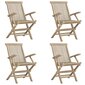 Saliekami dārza krēsli, 4 gab., 56x61x89 cm, pelēks cena un informācija | Dārza krēsli | 220.lv