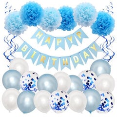 Macaron Blue Theme balonu komplekts (24 gab.) cena un informācija | Baloni | 220.lv