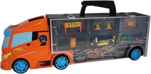 Kravas automašīna + 2 sacīkšu automašīnas Transporter Hot Wheels cena un informācija | Rotaļlietas zēniem | 220.lv