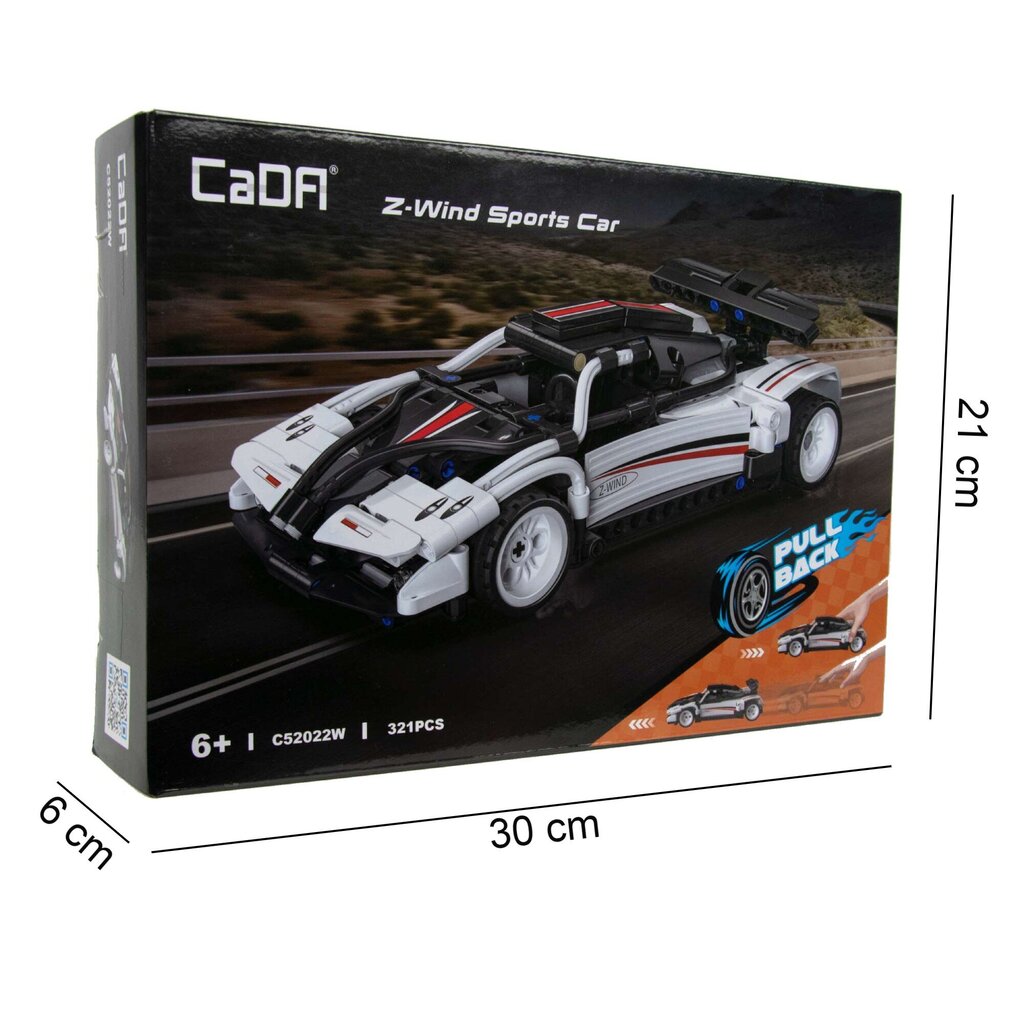 Bloki Z-Wind Sports Car Pull-back Cada C52022W 321 gab. cena un informācija | Konstruktori | 220.lv