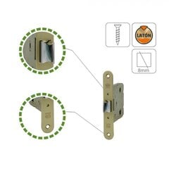 Slēdzene 2000-50, WC, 47mm, misiņota cena un informācija | Durvju slēdzenes | 220.lv