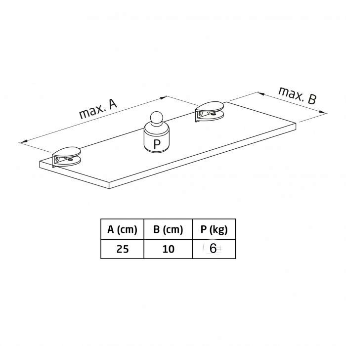 Plaukta balsts 32, 6mm, niķelēts, matēts, slodze 6kg цена и информация | Citi piederumi mēbelēm | 220.lv