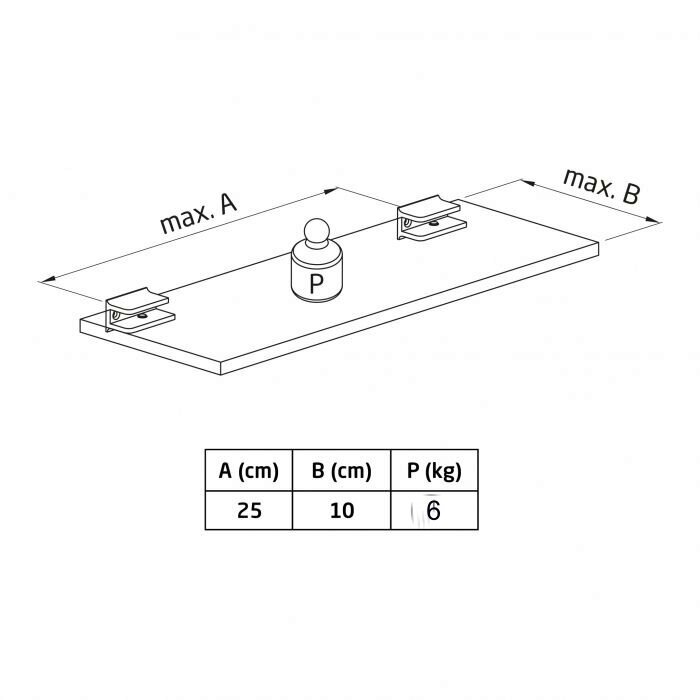 Plaukta balsts 34, 6mm, niķelēts, matēts, slodze 6kg цена и информация | Citi piederumi mēbelēm | 220.lv