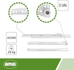 Vadotnes 10, 250mm, baltas, 2 kompl. цена и информация | Другие принадлежности для мебели | 220.lv