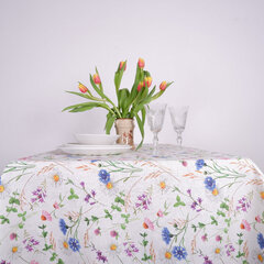 Norravilla lina galdauts Flowers, 140x250 cm. цена и информация | Скатерти, салфетки | 220.lv