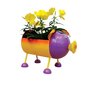 Smarty Gadgets cūku augu pods, dzeltenas/violetas, ar saules enerģiju darbināmas LED acis cena un informācija | Puķu podi | 220.lv
