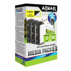 Сменные картриджи для фильтра Aqueal Mini Standard Media, 3 шт. цена и информация | Аквариумы и оборудование | 220.lv