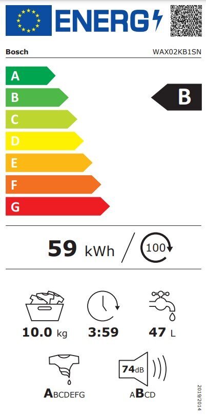 Bosch WAX02KB1SN cena un informācija | Veļas mašīnas | 220.lv