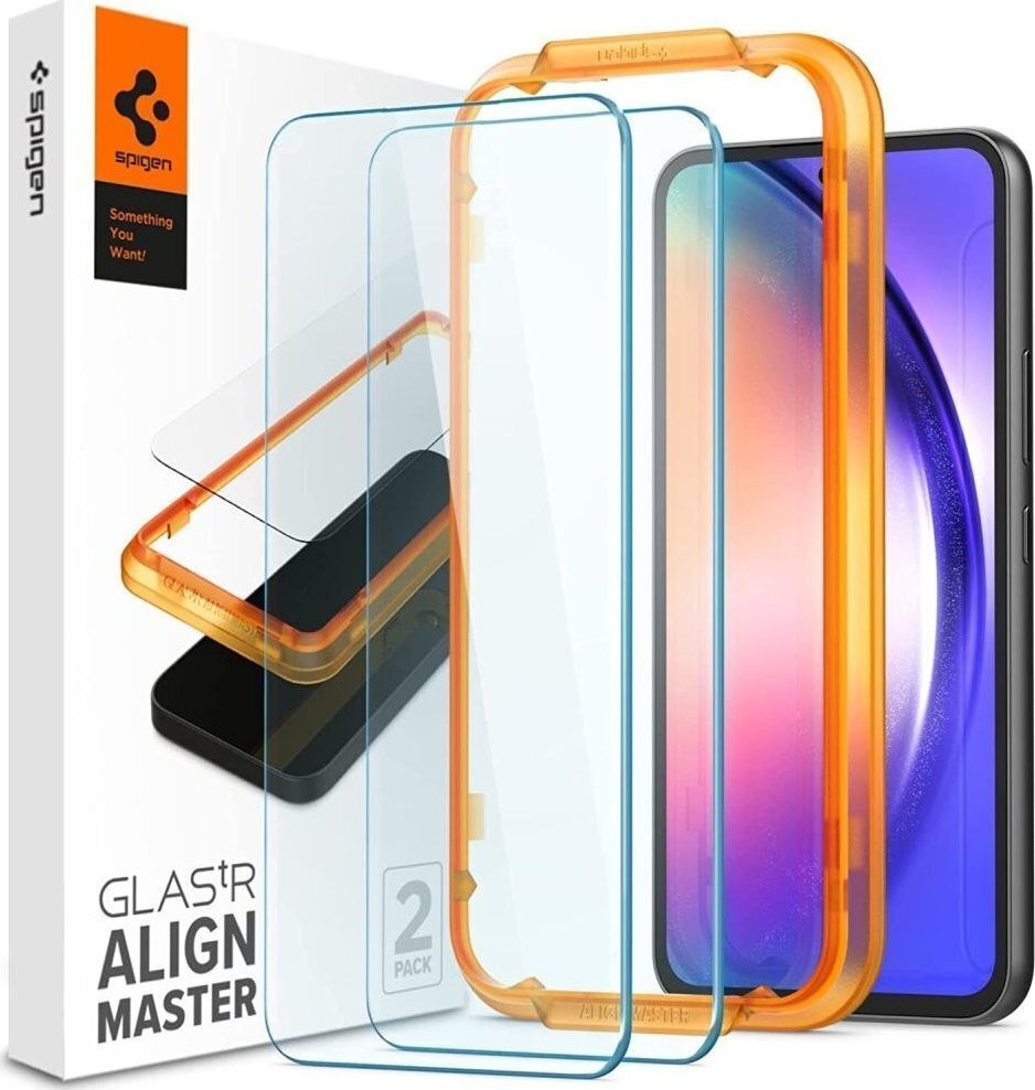 Aizsargstikls Spigen AlignMaster Glas tR 2-Pack Samsung Galaxy A54 5G cena un informācija | Ekrāna aizsargstikli | 220.lv