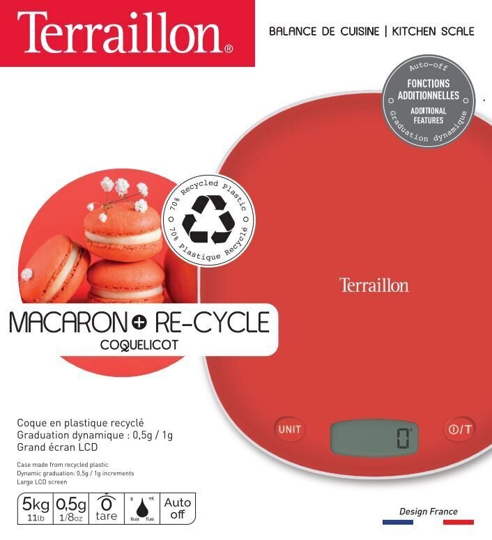 Terraillon Macaron+ Re-Cycle Coquelicot cena un informācija | Virtuves svari | 220.lv