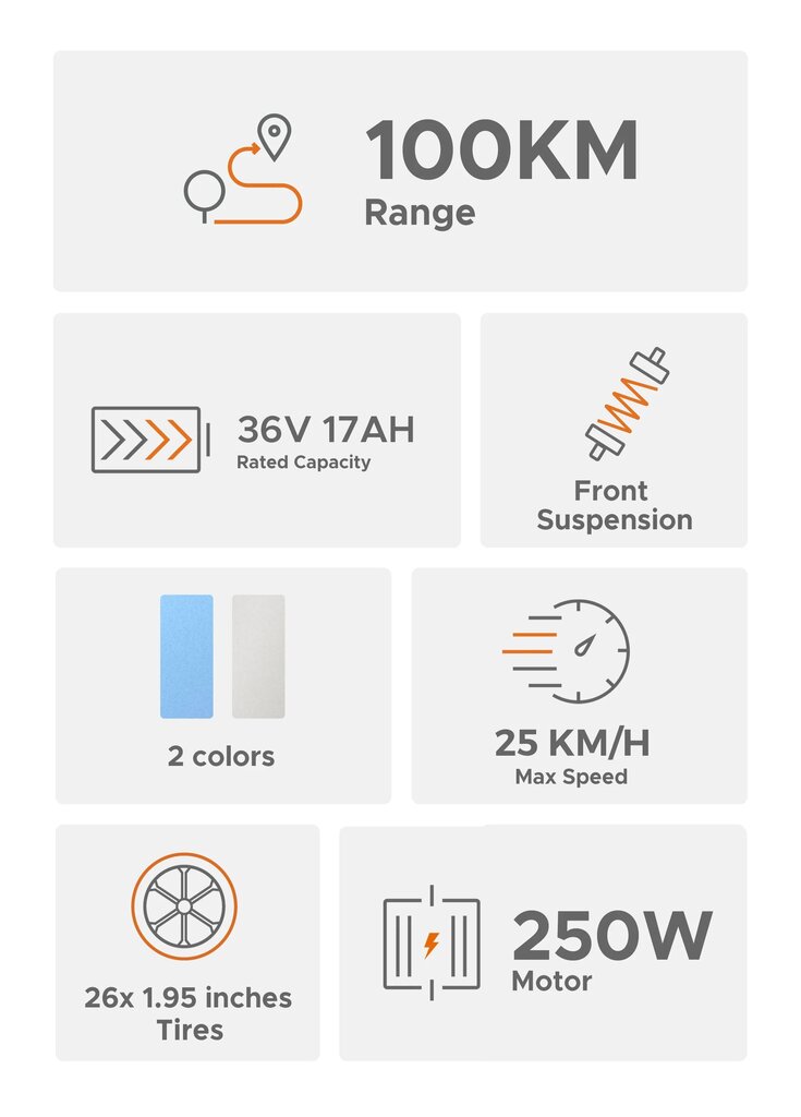 ENGWE P26, zils, 250W, 17Ah цена и информация | Elektrovelosipēdi | 220.lv